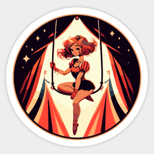 Circus gircus flying trapeze retro Sticker